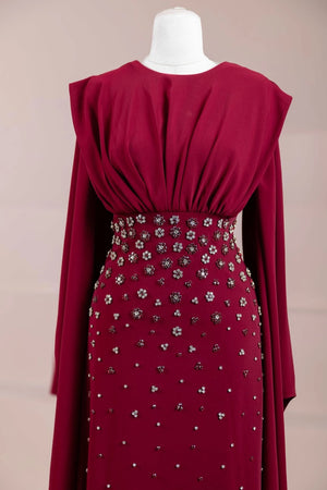 Rouge Tesettür Abiye - Bordo