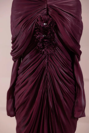 Yuselia Tesettür Abiye - Bordo