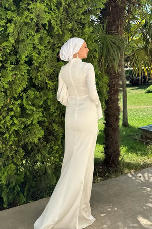 Ela Tesetür Abiye - Beyaz