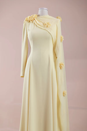 Jaidah Tesettür Abiye - Sarı