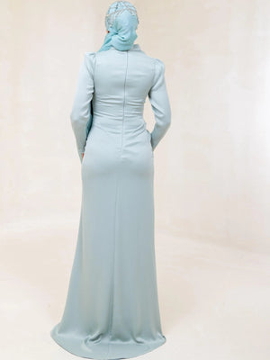İnci Taş Tesettür Abiye - FioraofDress - tesettur - abiye - 44 - Su Yeşili - hijab - evening - dress