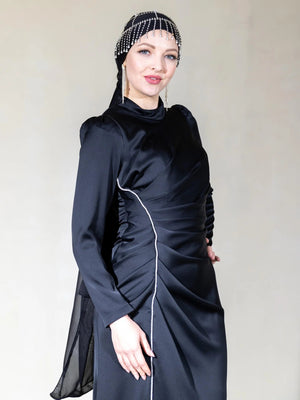 İnci Taş Tesettür Abiye - FioraofDress - tesettur - abiye - 44 - Siyahh - hijab - evening - dress