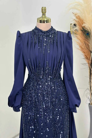 İncilay Tesettür Abiye - FioraofDress - tesettur - abiye - LACİVERT - 38 - hijab - evening - dress