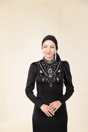 Irene Tesettür Abiye - FioraofDress - tesettur - abiye - 46 - Siyahh - hijab - evening - dress
