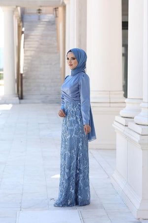 Larin Tesettür Abiye İndigo - FioraofDress - tesettur - abiye - 48 - hijab - evening - dress