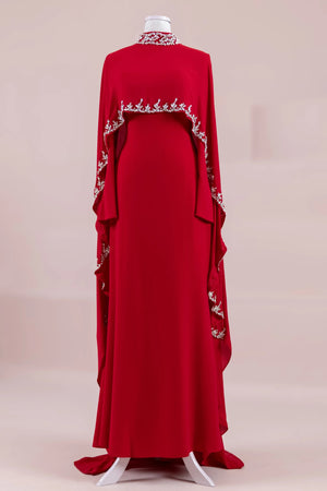 Layali Tesettür Abiye - FioraofDress - tesettur - abiye - Kırmızı - 40 - hijab - evening - dress