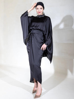 Layla Tesettür Abiye - FioraofDress - tesettur - abiye - 44 - Siyahh - hijab - evening - dress