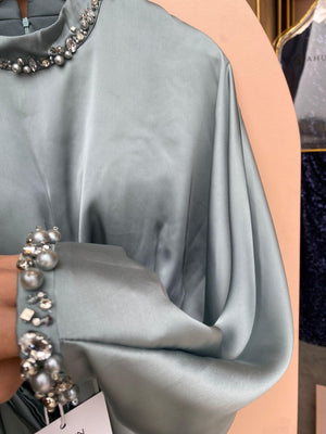 Layla Tesettür Abiye - FioraofDress - tesettur - abiye - 44 - mint - hijab - evening - dress