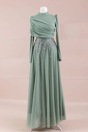 Levia Tesettür Abiye - FioraofDress - tesettur - abiye - mint - 36 - hijab - evening - dress