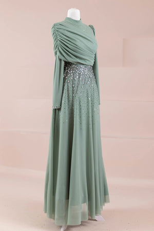 Levia Tesettür Abiye - FioraofDress - tesettur - abiye - mint - 36 - hijab - evening - dress