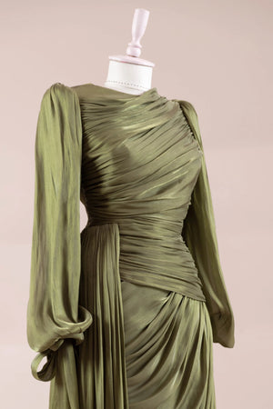 Lotus Tesettür Abiye - FioraofDress - tesettur - abiye - Çimen yeşili - 38 - hijab - evening - dress