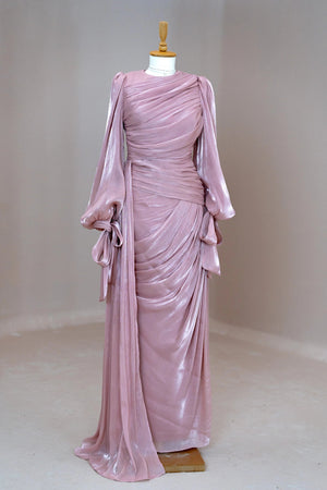 Lotus Tesettür Abiye - FioraofDress - tesettur - abiye - Pudra - 38 - hijab - evening - dress
