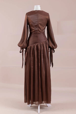 Lova Tesettür Abiye - FioraofDress - tesettur - abiye - berry brown - 38 - hijab - evening - dress