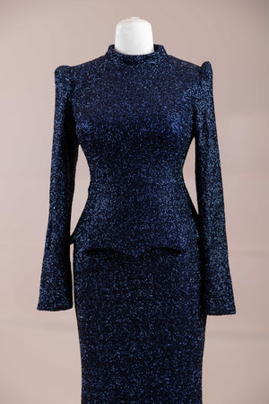 Luxe Tesettür Abiye - FioraofDress - tesettur - abiye - Lacivert - 38 - hijab - evening - dress