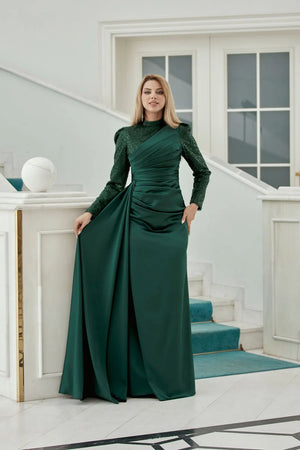 Mihri Tesettür Abiye - FioraofDress - tesettur - abiye - zümrüt - 38 - hijab - evening - dress