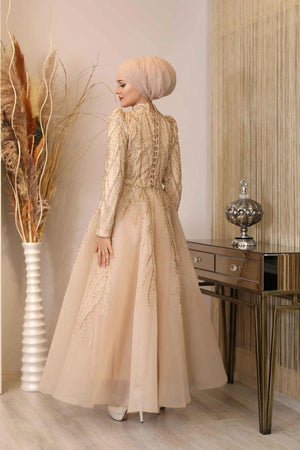 Mihrimah Abiye - FioraofDress - tesettur - abiye - 54 - Beyaz - hijab - evening - dress