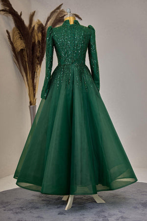 Mila Abiye Tesettür - FioraofDress - tesettur - abiye - zümrüt - 38 - hijab - evening - dress