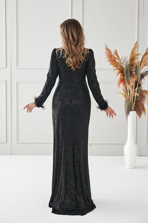 Milena Tesettür Abiye - FioraofDress - tesettur - abiye - SİYAH - 38 - hijab - evening - dress