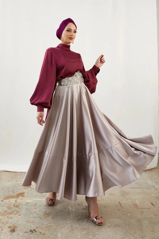 Mina Tesettür Takım - Mürdüm - FioraofDress - tesettur - abiye - 42 - hijab - evening - dress