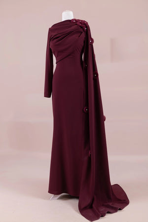 Mire Tesettür Abiye - FioraofDress - tesettur - abiye - BORDO - 38 - hijab - evening - dress