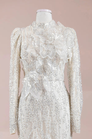 Najma Tesettür Abiye - FioraofDress - tesettur - abiye - krem - 36 - hijab - evening - dress