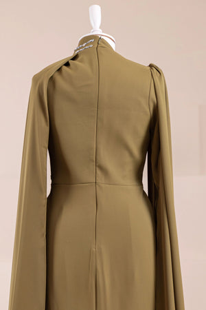 Nalesa Tesettür Abiye - FioraofDress - tesettur - abiye - olive - 36 - hijab - evening - dress