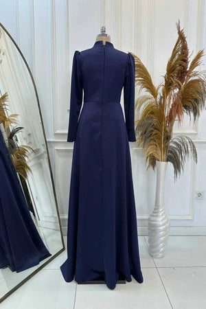 Natalie Tesettür Abiye - FioraofDress - tesettur - abiye - lacivert - 36 - hijab - evening - dress