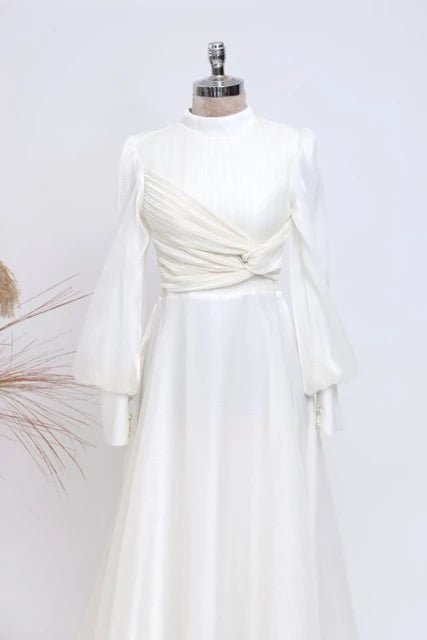 Naz Abiye - FioraofDress - tesettur - abiye - 38 - Ekru - hijab - evening - dress