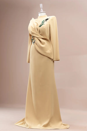 Nira Tesettür Abiye - FioraofDress - tesettur - abiye - Safran - 38 - hijab - evening - dress