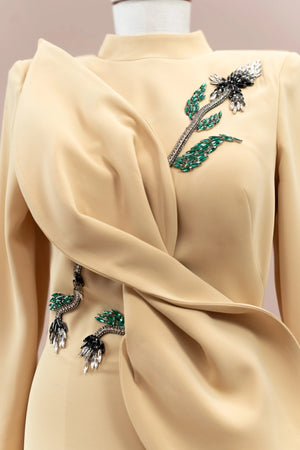 Nira Tesettür Abiye - FioraofDress - tesettur - abiye - Safran - 38 - hijab - evening - dress