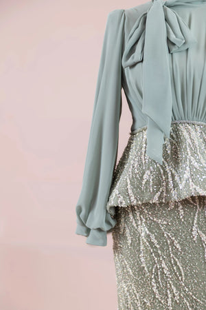 Nisa Tesettür Abiye - FioraofDress - tesettur - abiye - YAĞ YEŞİLİ - 38 - hijab - evening - dress