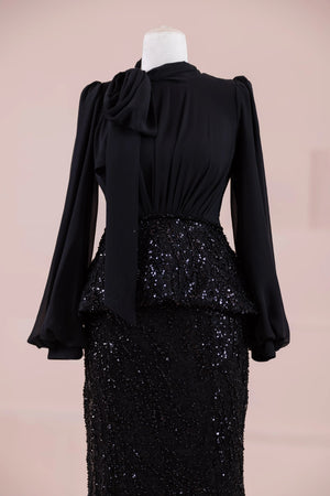 Nisa Tesettür Abiye - FioraofDress - tesettur - abiye - SİYAH - 38 - hijab - evening - dress