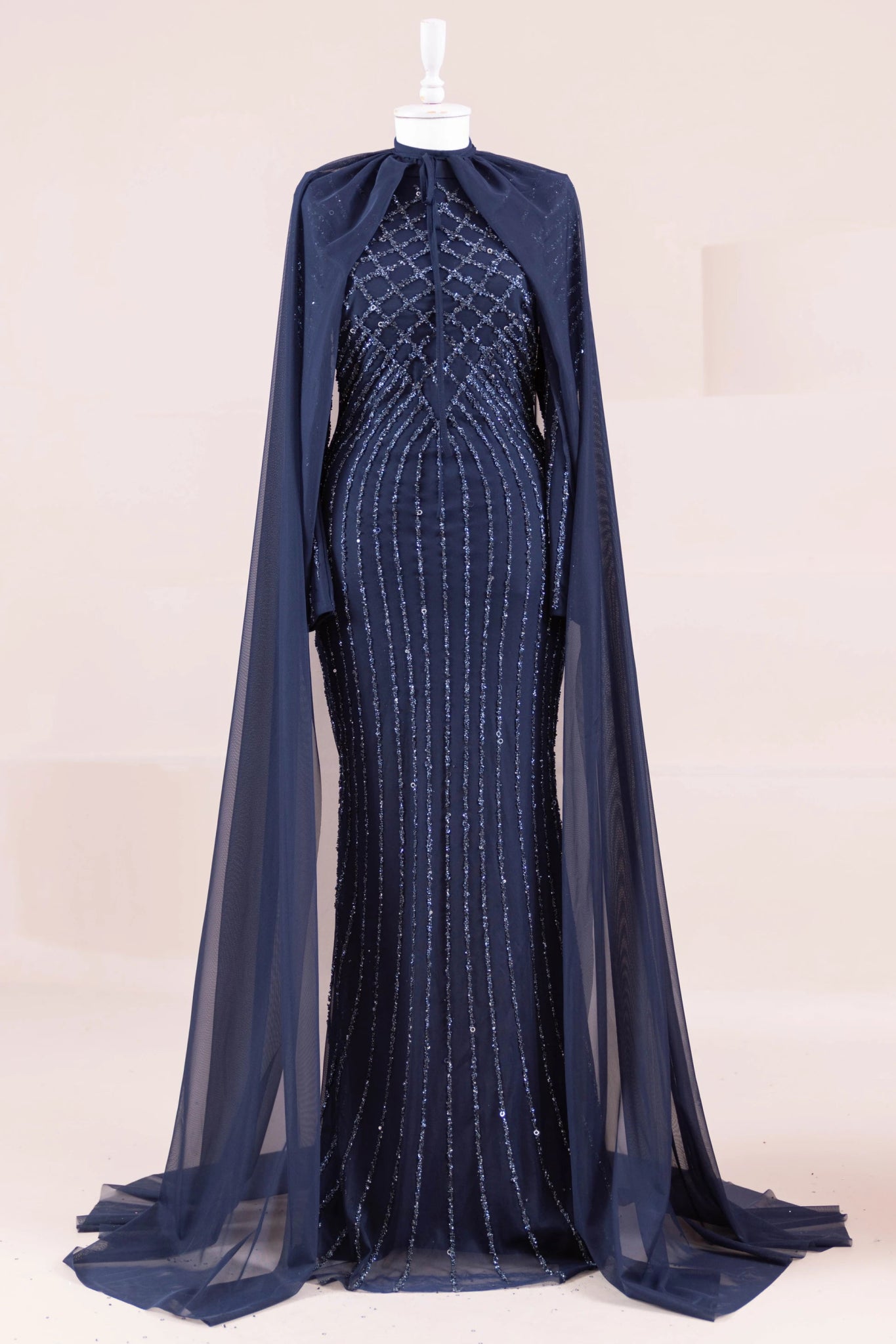 Niva Tesettür Abiye - FioraofDress - tesettur - abiye - LACİVERT - 38 - hijab - evening - dress