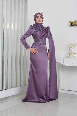 Noura Tesettür Abiye - FioraofDress - tesettur - abiye - 48 - erguvan - hijab - evening - dress