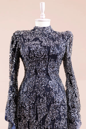 Nouria Tesettür Abiye - FioraofDress - tesettur - abiye - lacivert - 36 - hijab - evening - dress