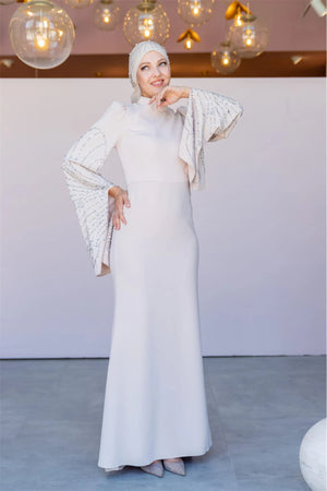 Noursema Tessetür Abiye Siyah - FioraofDress - tesettur - abiye - 38 - BEJ - hijab - evening - dress