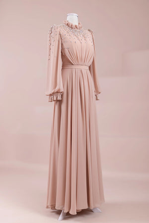 Nova Teseetür Abiye - FioraofDress - tesettur - abiye - Pudra - 38 - hijab - evening - dress