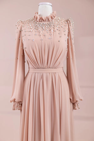 Nova Teseetür Abiye - FioraofDress - tesettur - abiye - Pudra - 38 - hijab - evening - dress