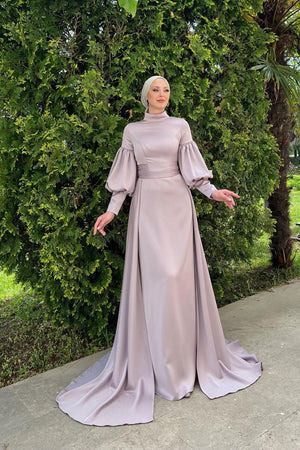 Parla Tesettür Abiye - FioraofDress - tesettur - abiye - 44 - Morr - hijab - evening - dress