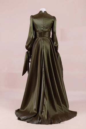 Pearl Tesettür Abiye - FioraofDress - tesettur - abiye - haki - 38 - hijab - evening - dress