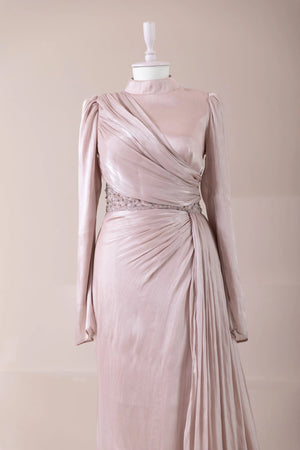 Perla Tesettür Abiye - FioraofDress - tesettur - abiye - Pudra - 38 - hijab - evening - dress