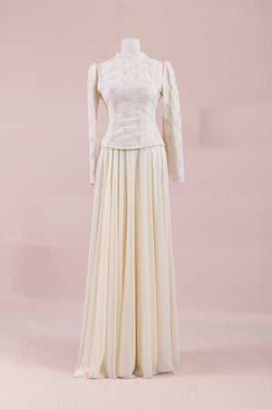 Ponte Tesettür Abiye - FioraofDress - tesettur - abiye - Ekru - 38 - hijab - evening - dress