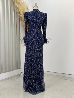 Rachelle Tesettür Abiye - FioraofDress - tesettur - abiye - lacivert - 38 - hijab - evening - dress