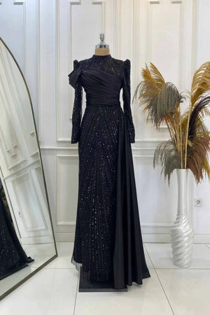 Raissa Tesettür Abiye - FioraofDress - tesettur - abiye - SİYAH - 38 - hijab - evening - dress