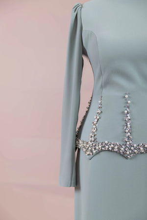 Ranya Tesettür Abiye - FioraofDress - tesettur - abiye - mint - 38 - hijab - evening - dress