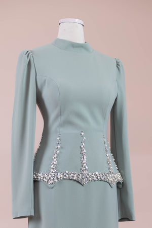 Ranya Tesettür Abiye - FioraofDress - tesettur - abiye - mint - 38 - hijab - evening - dress