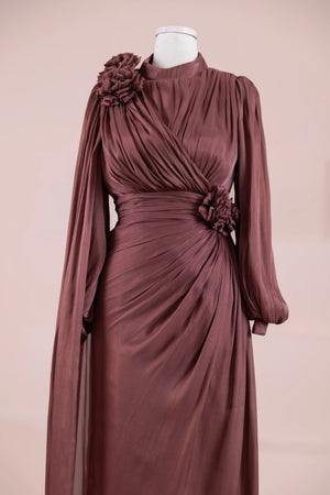 Rosavé Tesettür Abiye - FioraofDress - tesettur - abiye - bery burgundy - 38 - hijab - evening - dress