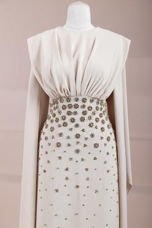 Rouge Tesettür Abiye - FioraofDress - tesettur - abiye - Krem - 38 - hijab - evening - dress