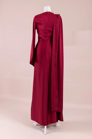 Satenya Tesettür Abiye - FioraofDress - tesettur - abiye - BORDO - 38 - hijab - evening - dress