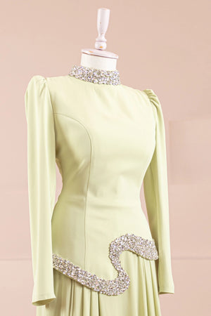 Selva Tesettür Abiye - FioraofDress - tesettur - abiye - Limon - 38 - hijab - evening - dress